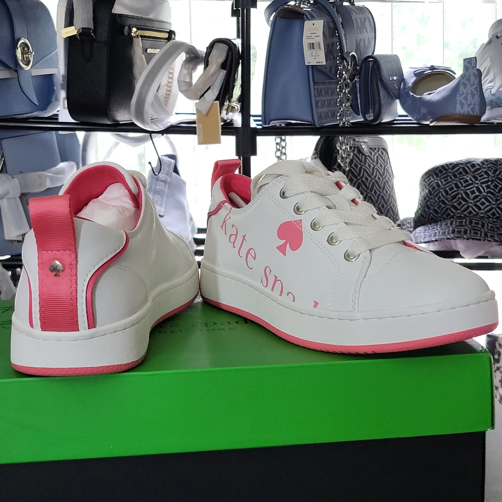 Kate Spade Nikki Sneaker In Optic White/Pink Peppercorn - Picture 6 of 7